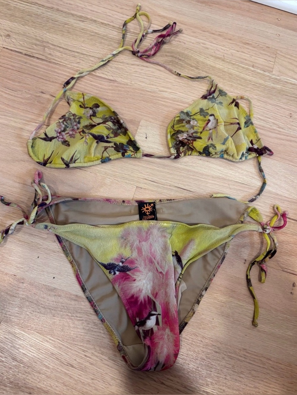Jean Paul Gaultier Soleil two-piece string bikini size 46